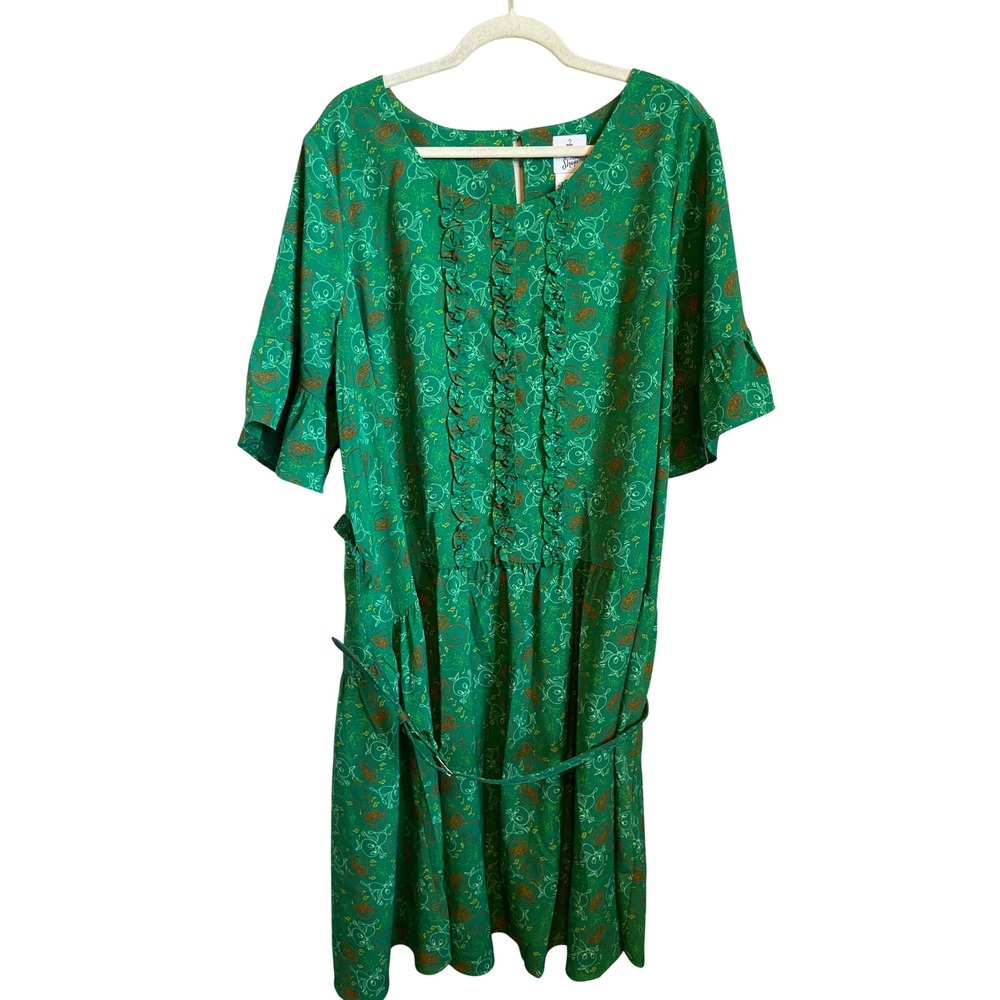 Disney Parks The Dress Shop Orange Bird Green Ruffle Dress Plus Size 2X